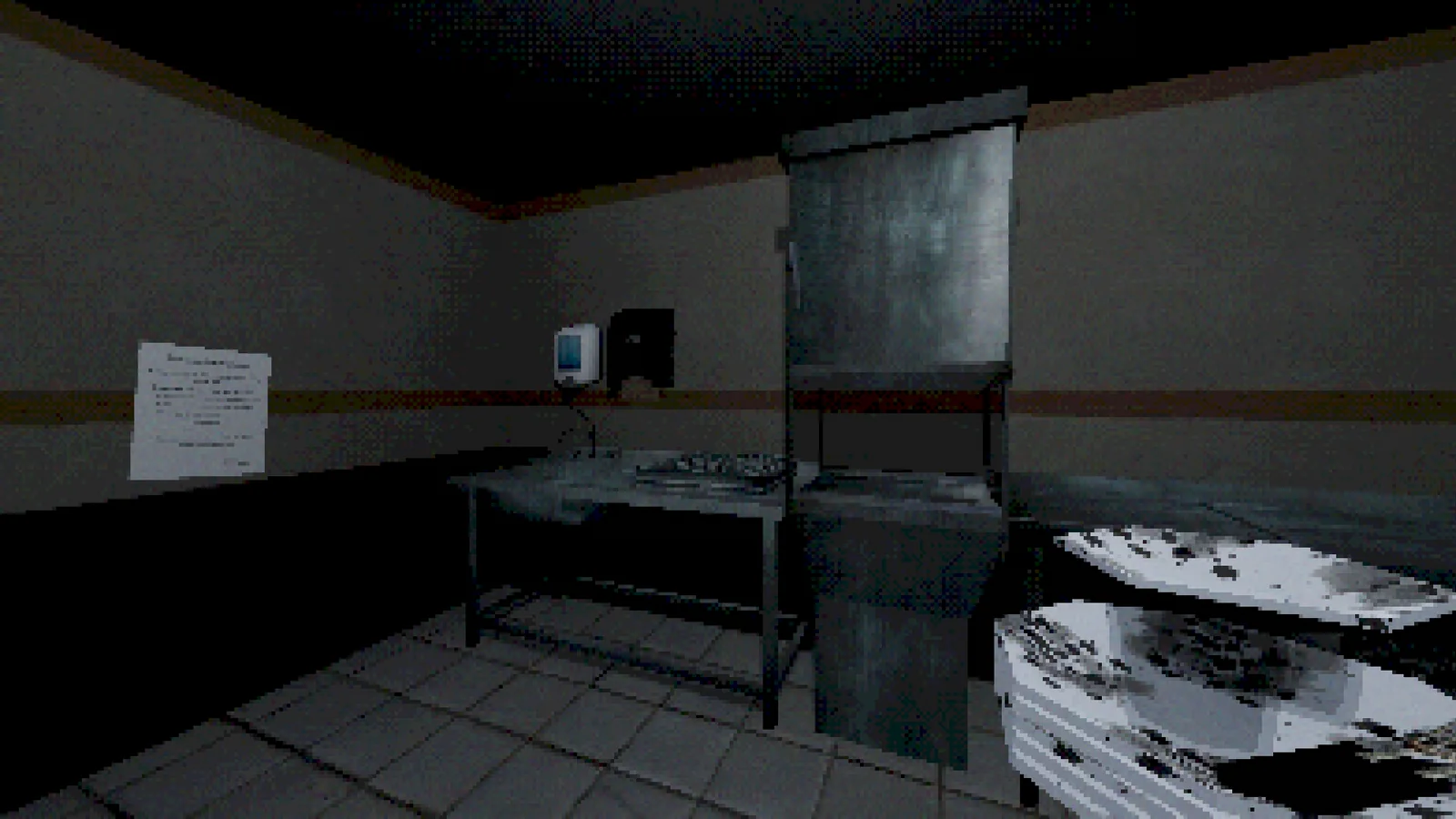 Lakefront Restaurant: a kitchen prep area with a steel table